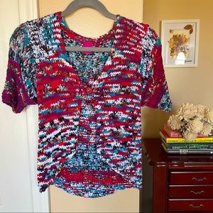 Save the Queen Crochet Cardigan Multi Colored size Small